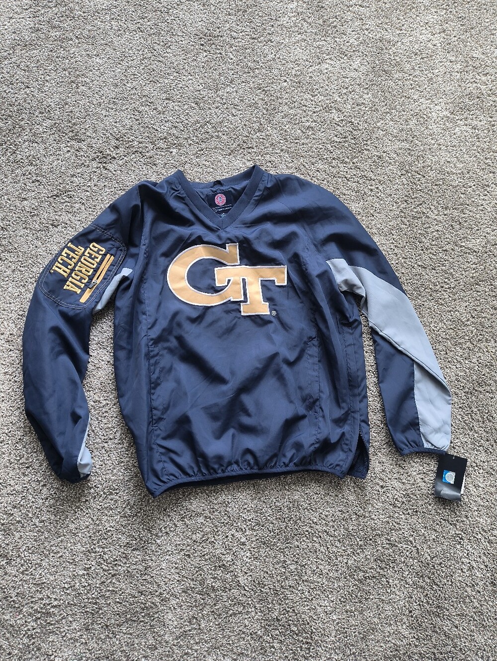 Georgia Tech Pullover Windbreaker Jacket Size Large